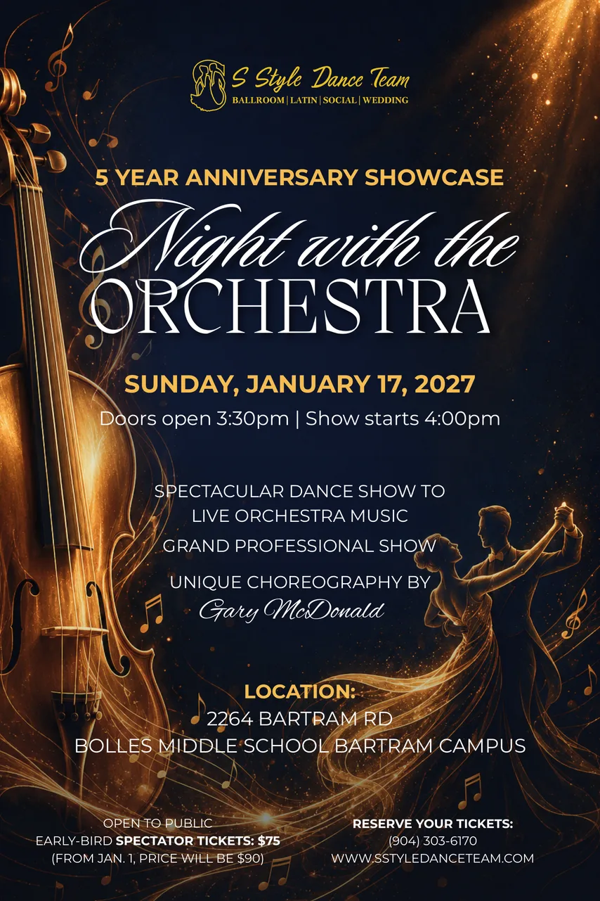 Night with the Orchestra poster, S-Style Dance Team 5 Year Anniversary Showcase